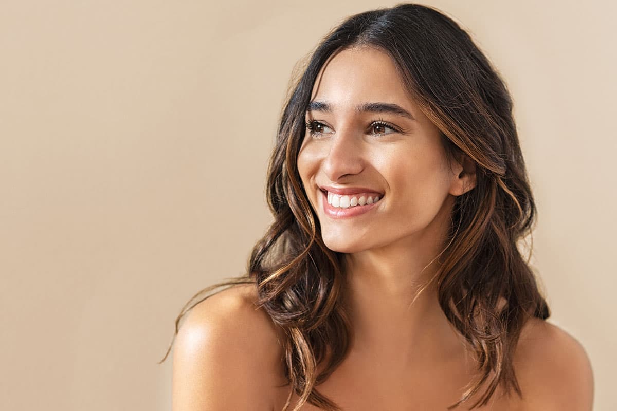 Woman with nice skin after a facial in Chino Hills.