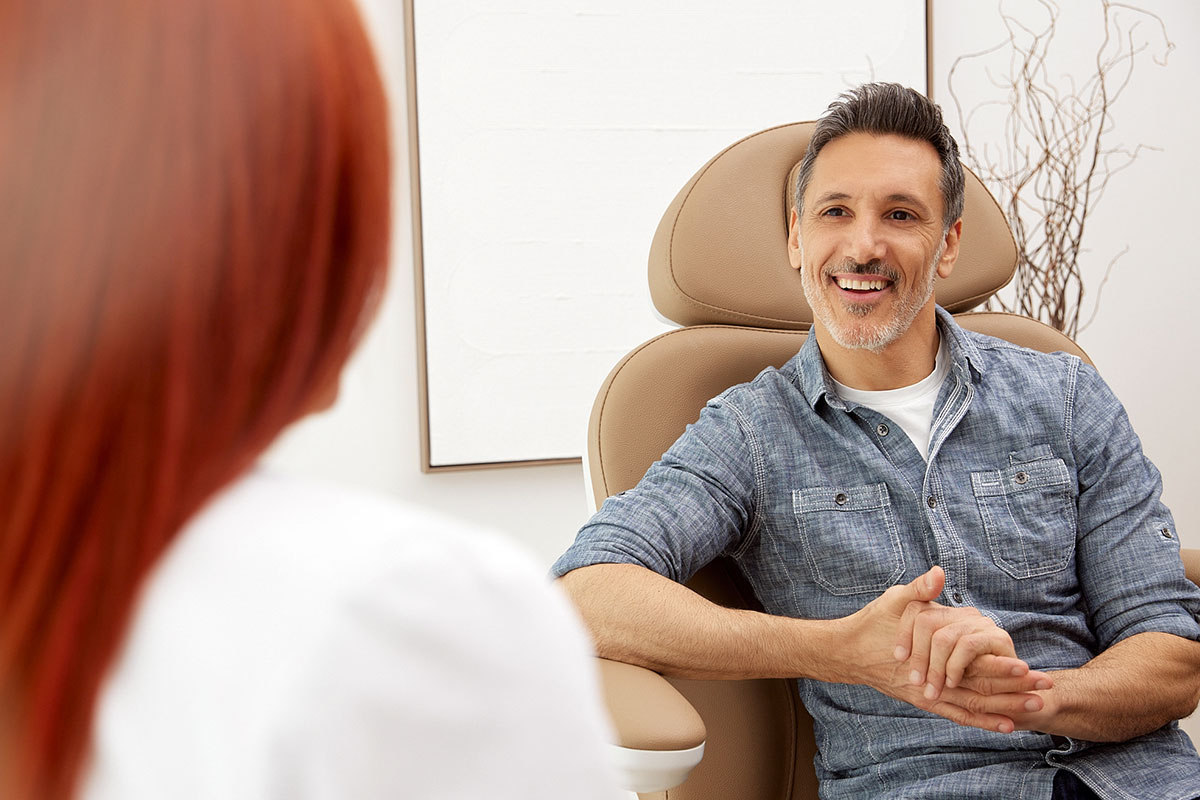 Patient getting a consultation for Biote Bio-identical Hormone Replacement Therapy in Chino Hills.
